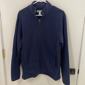 Amazon Essentials Navy Blue Fleece Full Zip Jacket with Pockets, size Medium